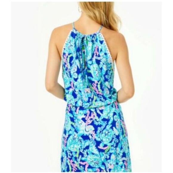 Lilly Pulitzer Gianni Skort/Romper, shorts outfit; Womens XL; Sleeveless; Halter - Picture 2 of 11